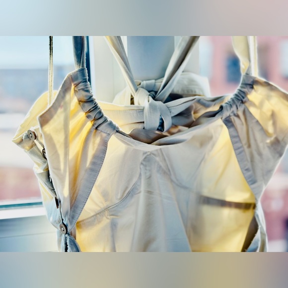 NWT | Free People SS21 - “Technical Organic Cotton Linen” Halter Wrapped Dress - Picture 7 of 13